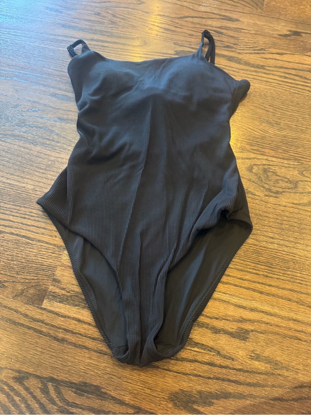 aerie Black Ribbed One-Piece Swimsuit